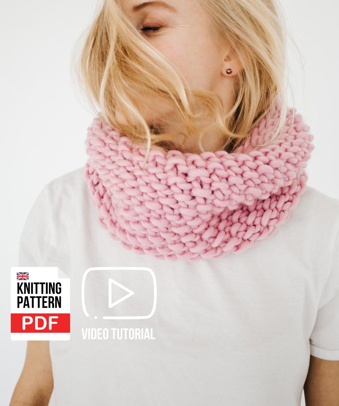 Einfaches Grobstrick Loop Schal Strickmuster - Weich & Warm, PDF ...