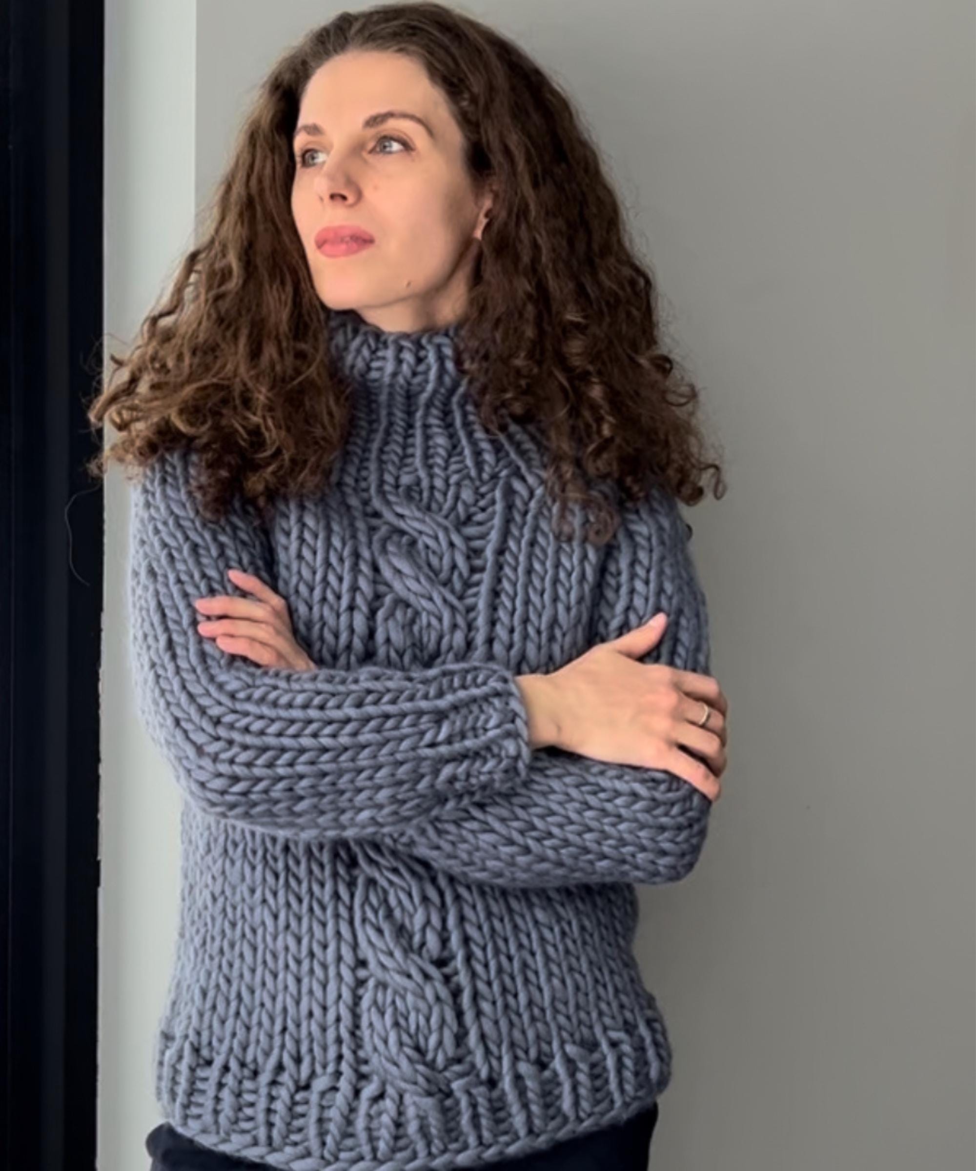 Chunky Knit Sweater Pattern | Oversized BREEZ (video Tutorial) - Etsy