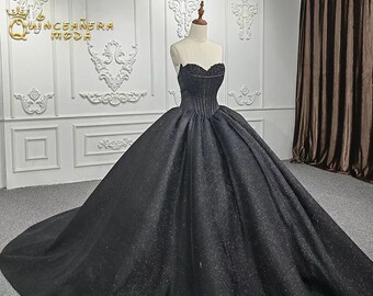 Black Quinceanera Dress,Black Glitter Quince Dress,Vestido 15 Años Negro,Black Quinceñera Dress,Vestido Quinceañera Negro,Luxury Quince Gown