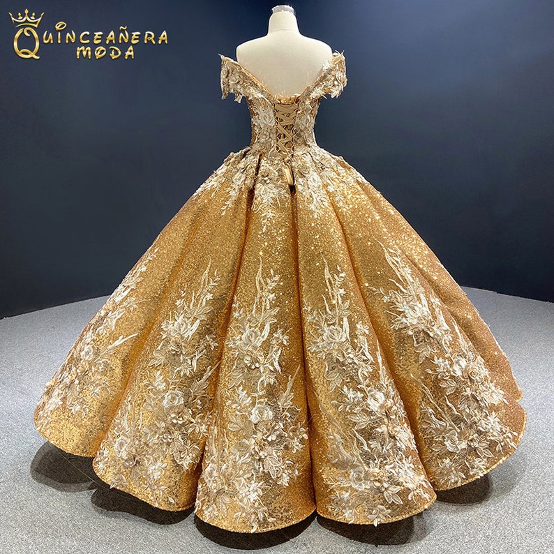 Quinceanera Dress Gold, Gold Quinceanera Dress, Gold Quinceñera Dress