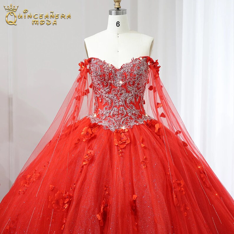 Quinceañera Dress With Lights and Detachable Cape,glow in the Dark