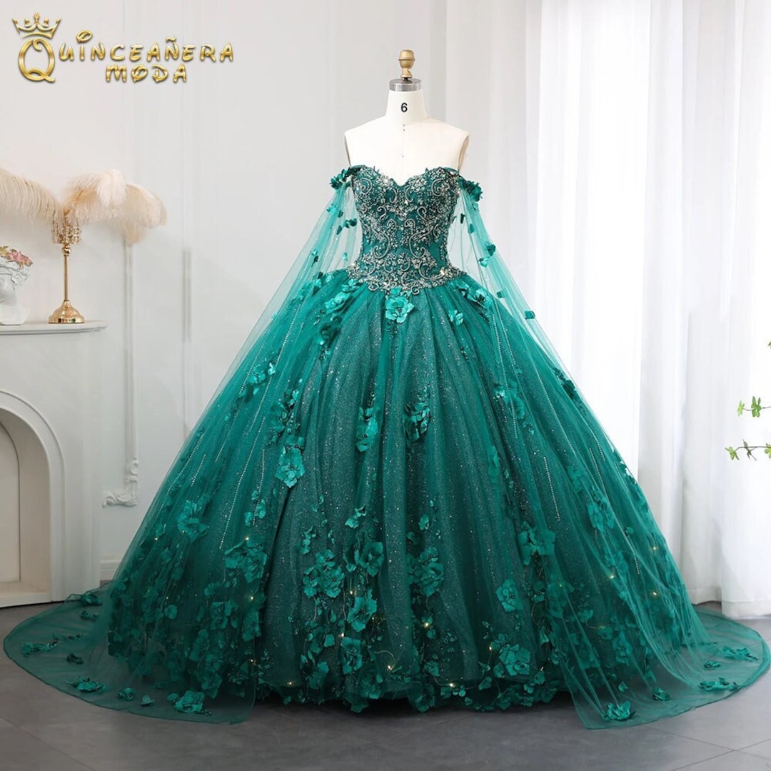 Light up Quinceanera Dress,quinceanera Gown With Detachable Cape and