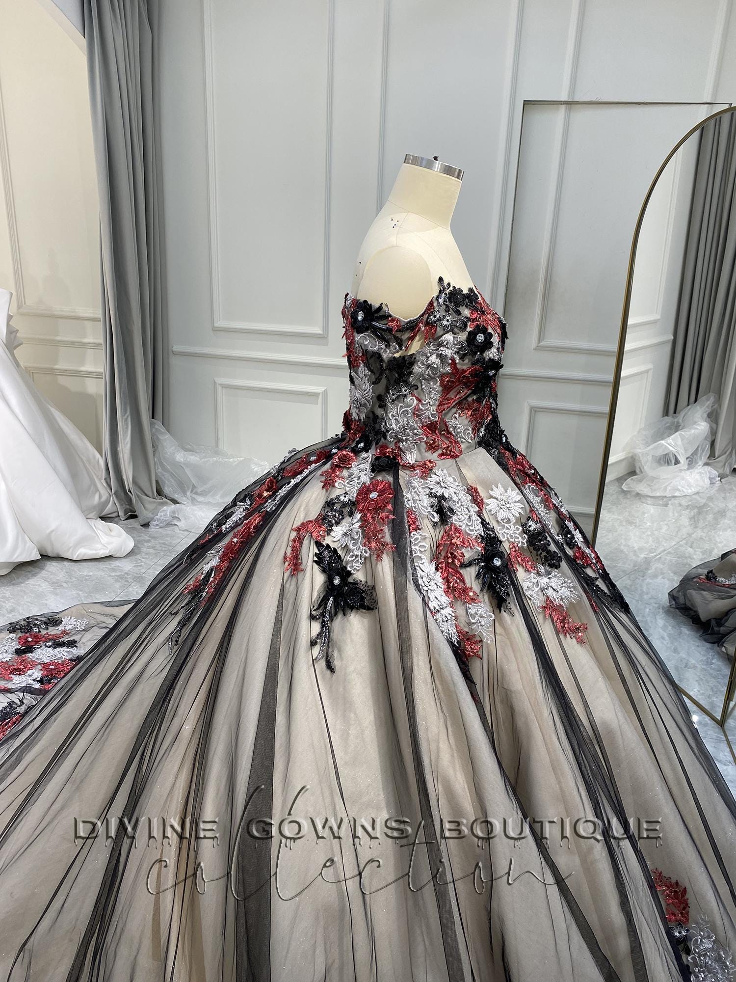 elegant dresses for wedding guests A-Line Evening Gown Dress Guest Floor Length Half Slee SS21 — BERNADETTE neckline:high neck Size:9 Drawer
