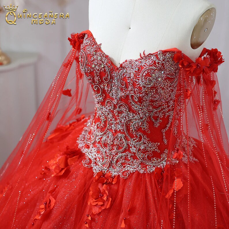 Quinceañera Dress With Lights and Detachable Cape,glow in the Dark