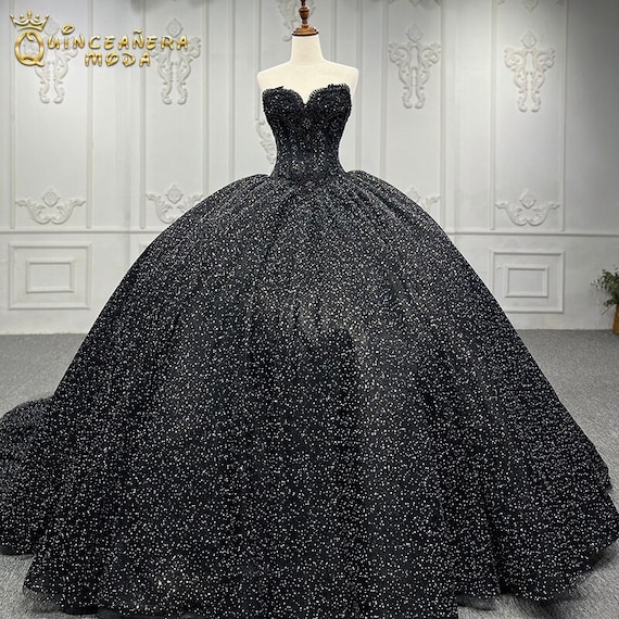 black quinceanera dress