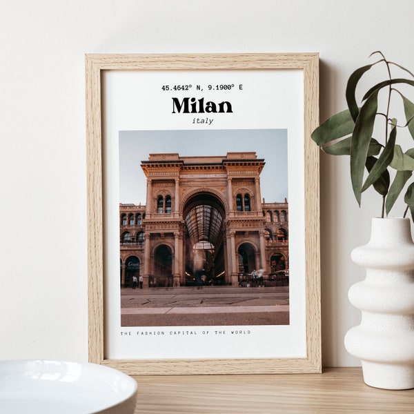 Milan Printable Wall Art, Fashion Capital, Italy Travel Poster with Instant Download