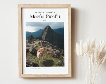 Machu Picchu Photographic Art Print, Peru Travel Poster Wall Art, Gift For Adventurers and Travellers