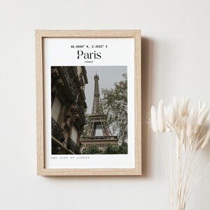 Paris Printable Wall Art, Eiffel Tower, France Travel Poster with Instant Download