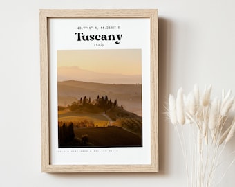 Tuscany Printable Wall Art, Travel Poster, Italian Wine Country Photographic Instant Download