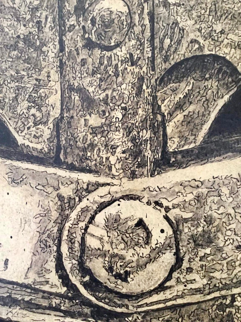 Le Tirebouchon Hervé Guilleux Painting Black and White Etsy