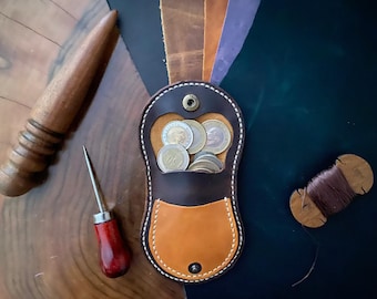 Leather Coin Pouch, Leather Accessory Mini Envelope, Bag Key Holder, Coin Pouch Leather,Coin Wallet,Brown Pouch