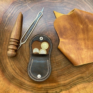 Monedero de cuero, Accesorio de cuero Mini sobre, Porta llaves de bolso, Monedero de cuero, Monedero, Monedero marrón