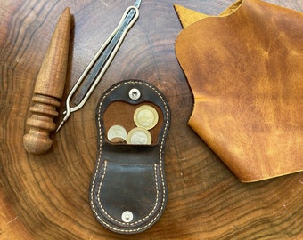 Leather Coin Pouch, Leather Accessory Mini Envelope, Bag Key Holder, Coin Pouch Leather,Coin Wallet,Brown Pouch