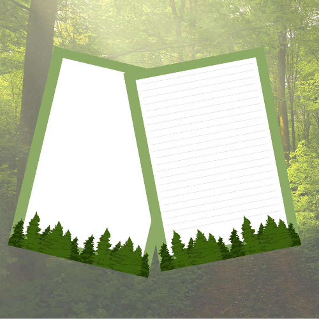 Forest A4 Printable Letterpad - Etsy UK