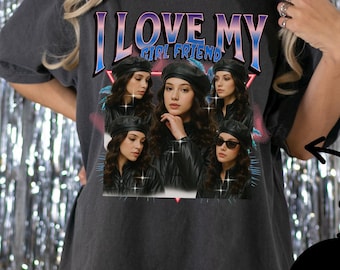 I Love My Girlfriend Shirt, Custom Bootleg Photo, Valentine Gift, I Love My Girlfriend, Girlfriend Bootleg Tee, 90s Bootleg Shirt, E476