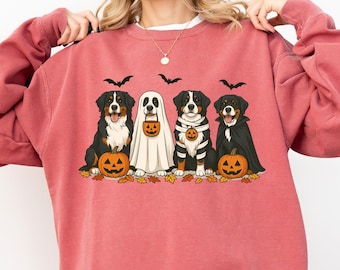 Bernese Mountain Dog Halloween Sweatshirt, Spooky Dog Costume Tee, Cute Dog Pumpkin Shirt, Halloween Dog Lover Gift, Fall Dog Apparel, C628