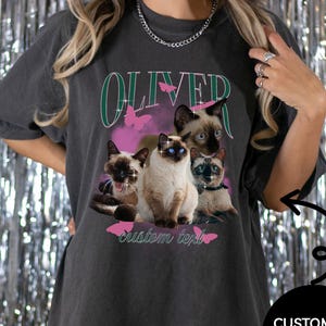 Custom Pet Bootleg Shirt, Custom Retro Cat Bootleg Shirt, Custom Photo Shirt, Custom Your Bootleg Idea, Pet Photo Shirt, Cat Mom Gift, E503