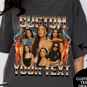 Custom Graphic Photo Vintage Washed Shirt, Family Bootleg Graphic Shirt, Personalize Bootleg Tee, Bachelor Party, Graduation Gift Idea, E527