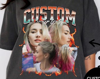 Maglietta Bootleg Girl personalizzata, maglietta con nome grafico, maglietta street style personalizzata, maglietta con nome audace per ragazze, maglietta con grafica urbana, regalo per lei, E502