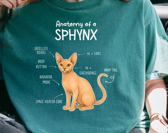 Anatomy Of Sphynx Shirt, Sphynx Mom Dad Gift, Skinny Cat Shirt, E969