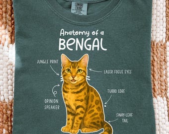 Anatomy of Bengal Cat Shirts, Cat Owner Tees, Bengal Cat Lover Gift, E984