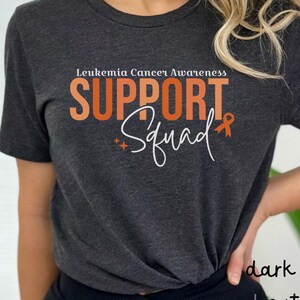Leukemia Cancer Awareness Shirt, Leukemia Support Squad Tee, Orange Ribbon Tee, Leukemia Cancer Survivor, Blood Cancer Survivor Gift, A012