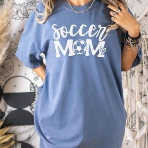 Comfort Colors® Cute Soccer Mama Shirt, Mothers day Gift For Soccer Mom, Soccer Lover Mom, Retro Soccer Mama, Soccer Season Mom Tee, E307