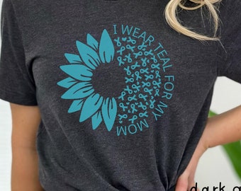 Ovarian Cancer Survivor Shirt, Ovarian Cancer Support Tee, Ovarian Cancer Awareness Shirt, Teal Cancer Ribbon Tee, Cancer Warrior Gift, A010