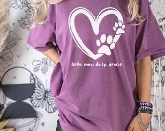 Custom Dog Shirt, Dog Mum T-Shirt, Dog Lovers Shirt, Dog Walking Shirt, Dog Owner Gift, Personalized Dog Cat Tees, Dog Memorial Gift, E245