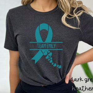 Personalized Team Cancer Shirt, Ovarian Cancer Support Team Shirt, Cancer Awareness Shirt, Ovarian Cancer Tee Custom Ovarian Cancer Tee A019
