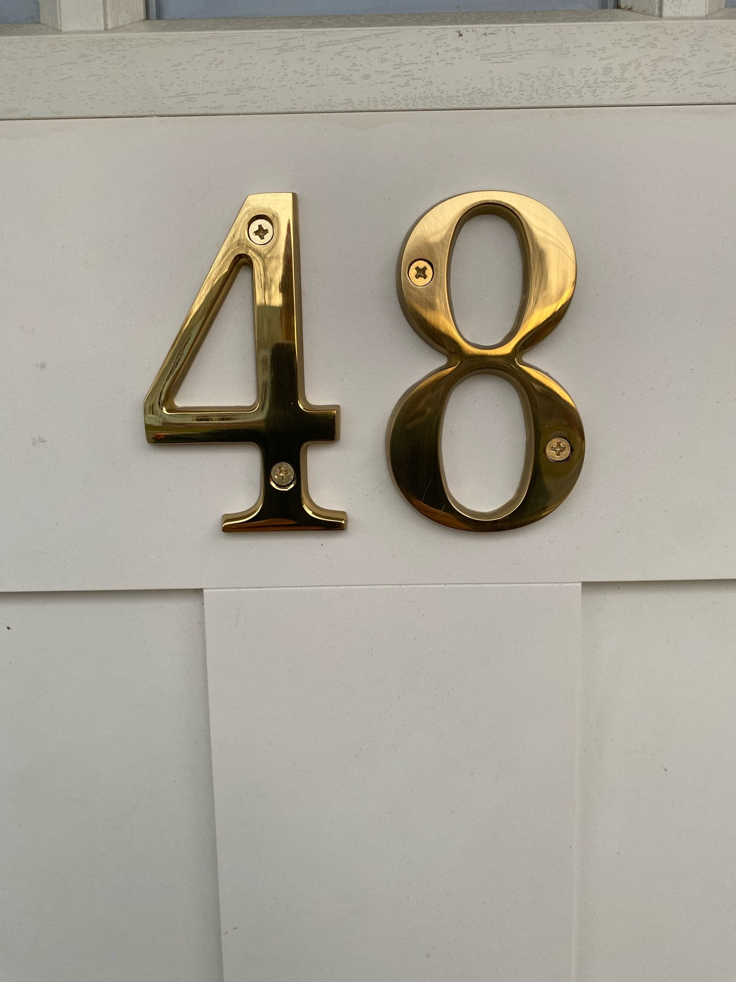 Modern House Vertical Numbers, Gold Room Metal Numbers, Solid Brass 4