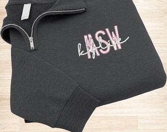 Personalized Masters Social Worker Quarter Zip Sweatshirt, Custom LMSW Therapist Pullover, P007