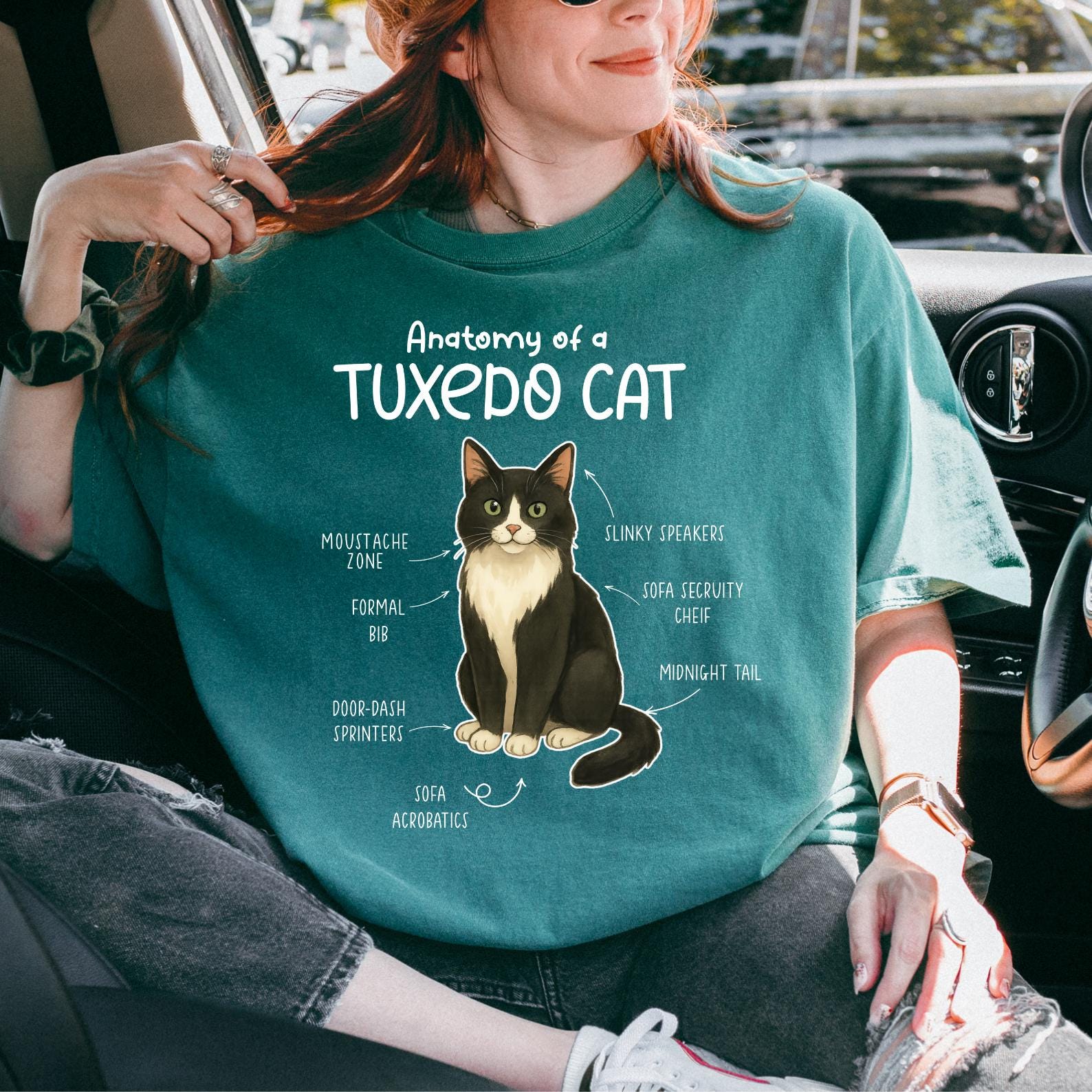 Anatomy of A Tuxedo Cat Shirt, Funny Cat Lover Tee, E981 - Etsy Israel