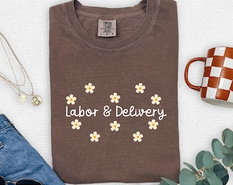 Floral Labor and Delivery Png, Baby Ob RN Png, L and D Nurse Png, Gift for Mother Baby Nurse, Nursery Nurse Png, Digital Download