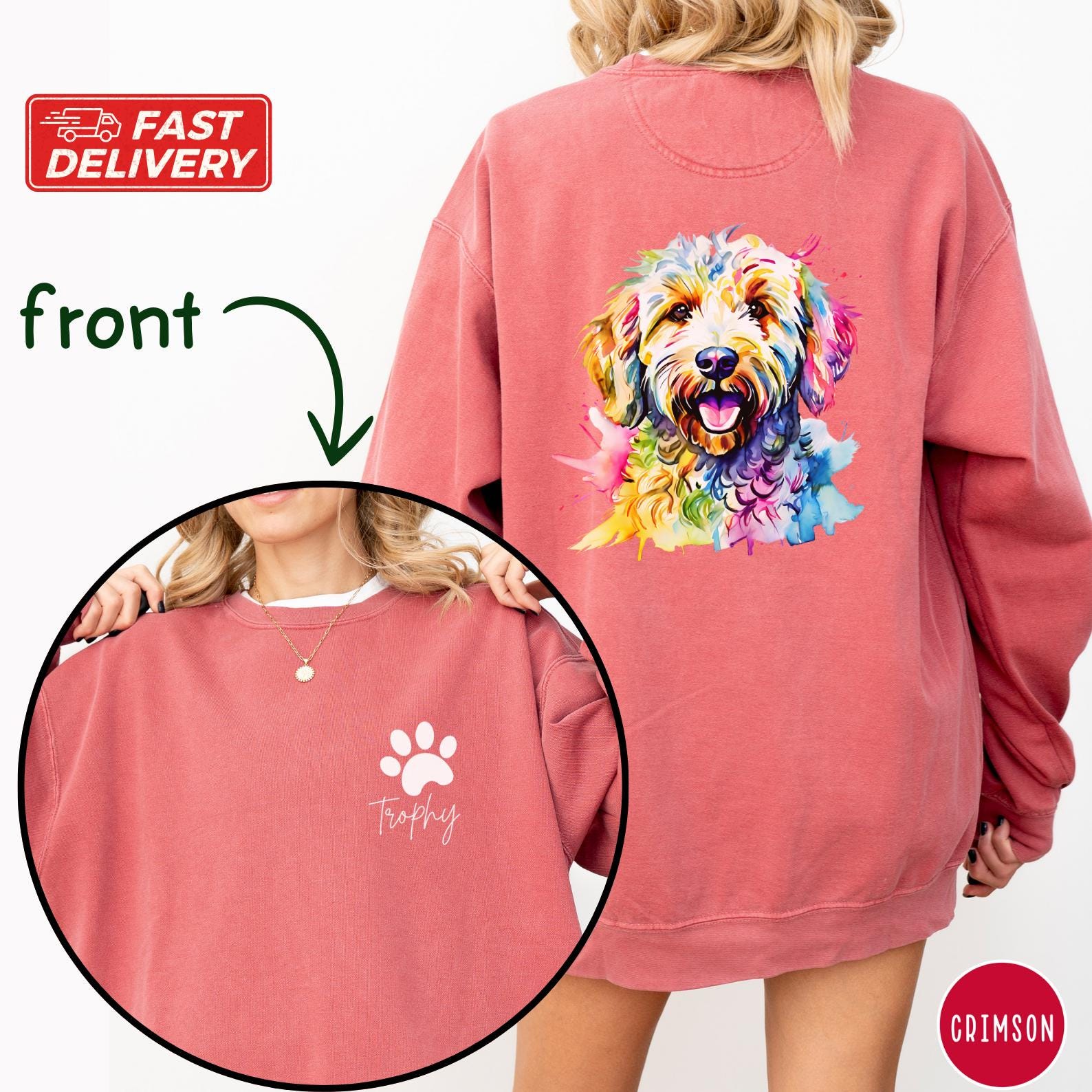 Custom Golden Doodle Shirt, Colorful Golden Doodle Graphic Shirt ...