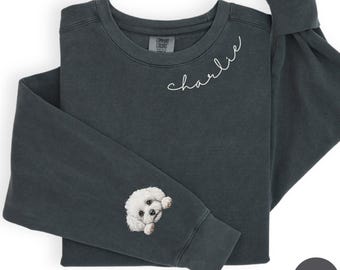 Moletom personalizado com Bichon Frisé, Camiseta personalizada com Bichon, Presente para mãe de Bichon, Camiseta para dona de Bichon Frisé, Presente fofo com nome de cachorro C214