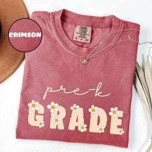 Comfort Colors® Pre K Lehrer Shirt, Floral Pre-K Grade T-Shirts, PreK Team Lehrer T-Shirt, Zurück zu Schul Shirt, Lehrer Geschenk, Kinder PreK T-Shirt, E439