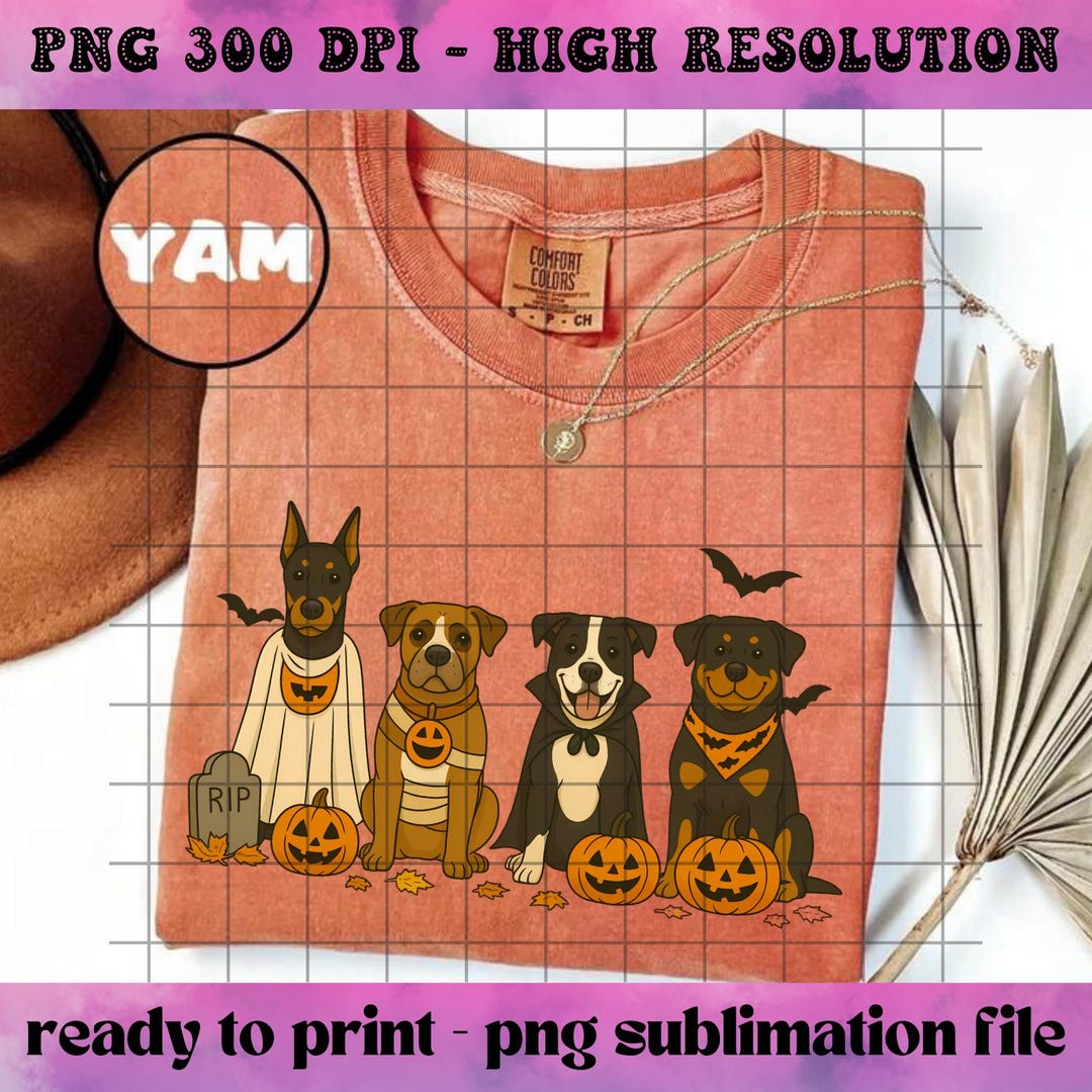 Halloween Dogs PNG, Doberman Boxer Pit Bull Rottweiler Halloween ...