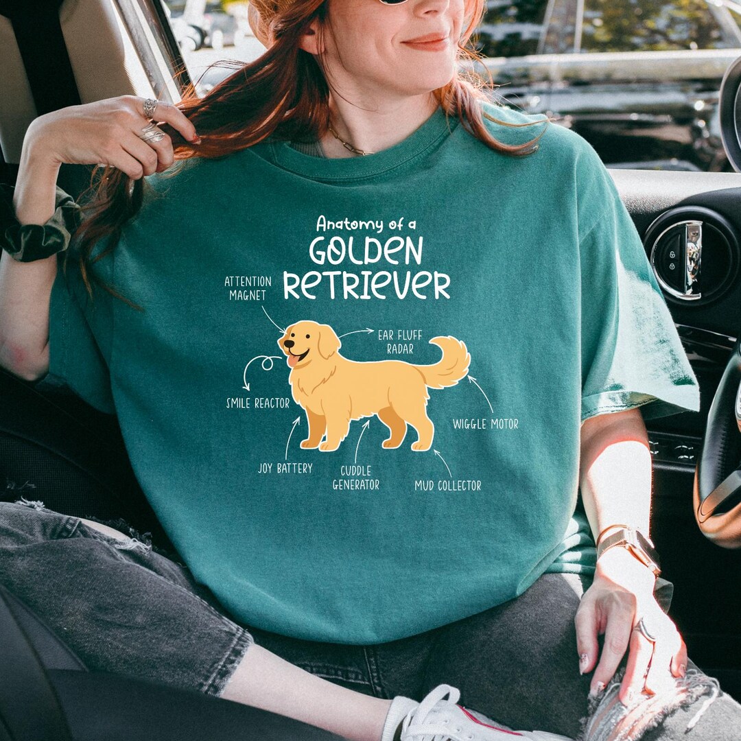 Funny Anatomy Golden Retriever T-shirt, Cute Golden Retriever Mom Shirt ...