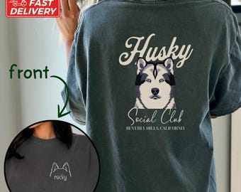 Husky Social Club-tröja, anpassa Siberian Husky, Husky mamma-tröjor, Siberian Husky-tröja, Husky hundmamma och pappa, Husky ägare presenter, E212