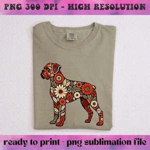 Floral Boxer PNG, Floral Print, Boxer Mom Png, Boxer mama Png, Boxer Lover Png, Design Sublimation, Dog Sublimation, Boxer Clipart Print