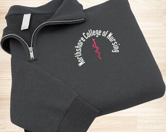 Nursing Quarter Zip Sweatshirt, Custom College Nursing Embroidered Quater Zip Sweatshirt, P033