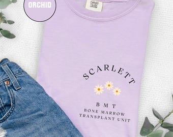 Benutzerdefinierte BMT Name T-Shirt, Knochenmark Transplantation Tee, Etikette, Krankenschwester Geschenk, BMT Medizin Shirt, BMT Einheit Crew, E341