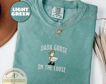 Embroidered Silly Goose Dad Shirt, New Dad Announcement Shirt, Fathers Day Funny Goose Gift for Husband, Embroidered Goose Shirt, EM016