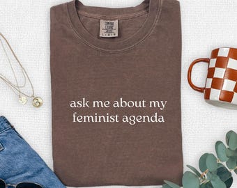 Pergunte-me sobre minha agenda feminista PNG, Antipatriarcado PNG, Clipart de sublimação feminista de raiva feminina, Citações sobre misoginia, Designs PNG anti-homens