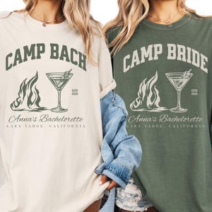 Custom Camp Bachelorette Party Comfort Colors Shirts, Custom Name Location Bachelorette Party, Camp Bachelorette, Bridesmaid Party, E673