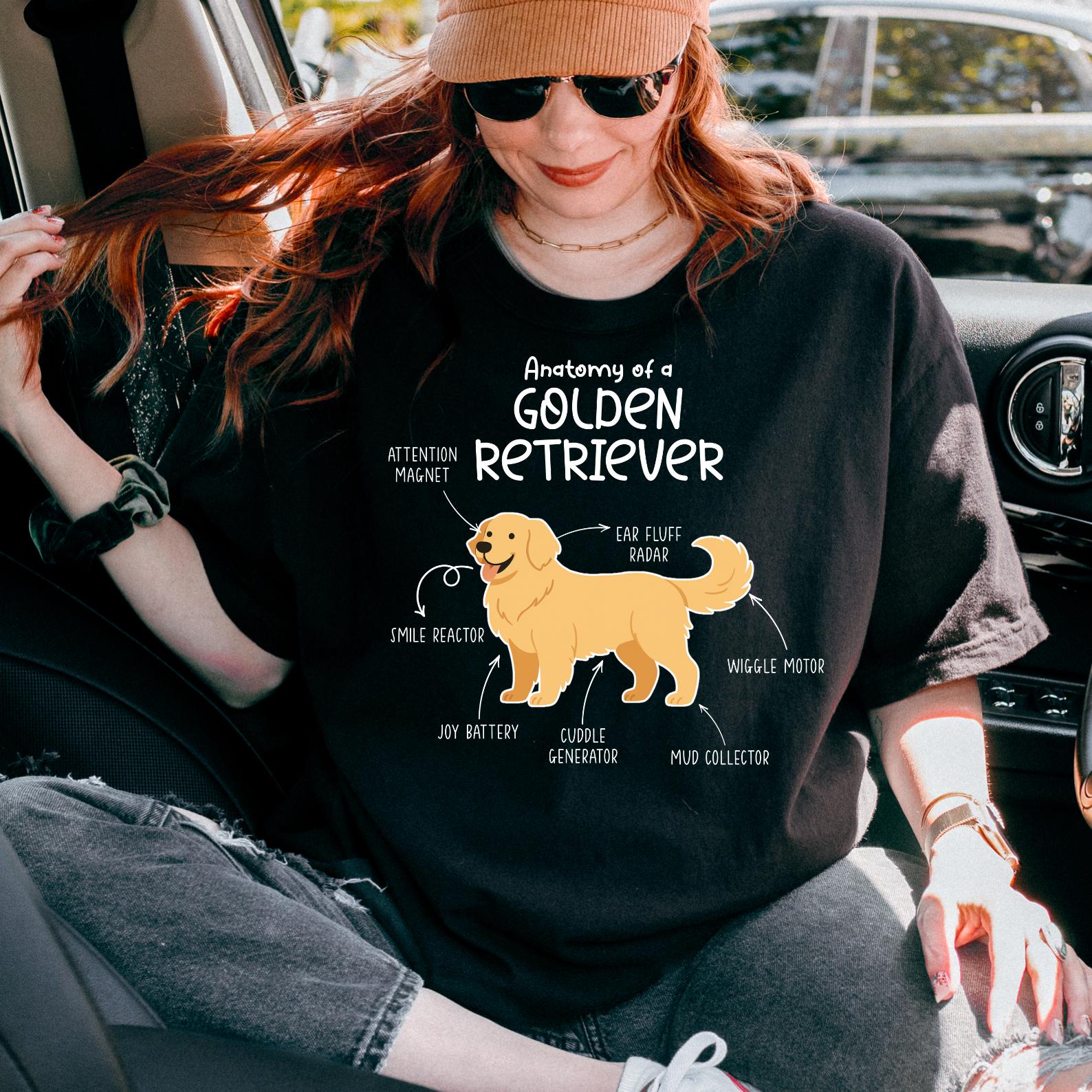 Funny Anatomy Golden Retriever T-shirt, Cute Golden Retriever Mom Shirt ...