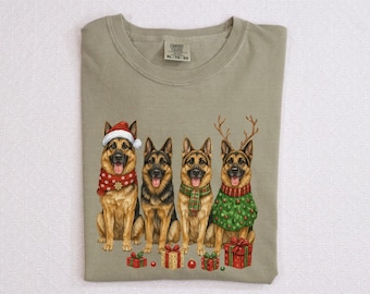 German Shepherd png Design, Watercolor Christmas Dog Png, Holiday Dog Sublimation Png Design, T-Shirt Graphic, Mug Png, Digital Download