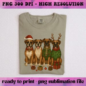 Christmas Boxer PNG, Christmas Shirt Png, Boxer Png, Dog Christmas Png, Boxer Lover Png, Dog Mom Png, Holiday Png, Instant Download