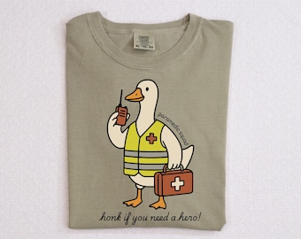Toca la bocina si necesitas un héroe, enfermera ganso (Png), divertido escuadrón de paramédicos (Png), accesorios de enfermera originales, toca la bocina, divertida camiseta de enfermera (Png)